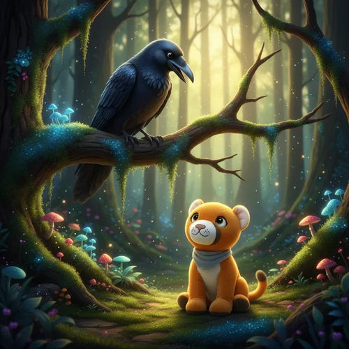 Lenabo Hörspiel „Das große Rätsel der Krähe“ von Lenabie Tali (Puma) – spannendes und zugleich sanft erzähltes Hörspiel für Kinder ab 3 Jahren, Tali begegnet im geheimnisvollen Wald einer klugen Krähe, die ein leises, rätselhaftes Geräusch macht und scheinbar etwas Wichtiges bewacht, gemeinsam begeben sich die beiden auf eine kleine Entdeckungsreise zwischen moosbewachsenen Bäumen und funkelnden Pilzen, atmosphärisch untermalt mit Waldklängen, Flügelschlägen und ruhiger Musik, fördert Neugier und Zuhören